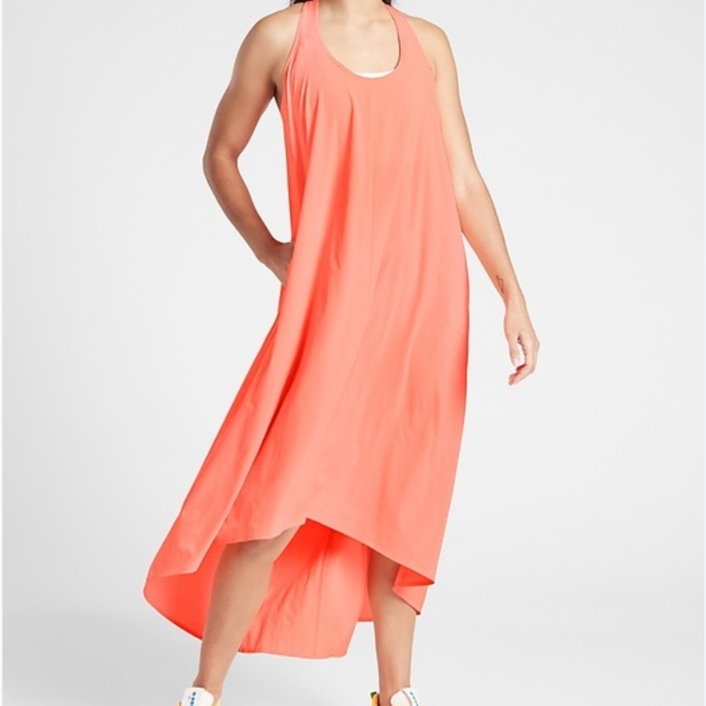 Athleta XS Coral Sleeveless Maxi Dress